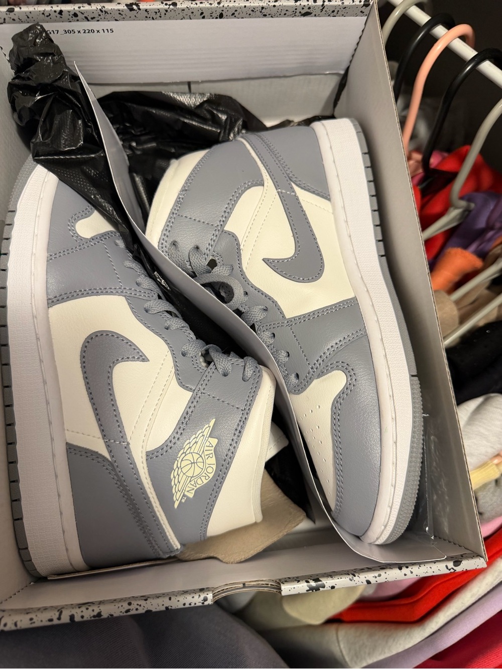 Nike Air Jordan 1 Mid Grey and White Kids' Sneakers